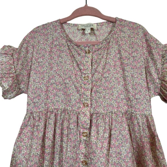 Olivier London Amber Ruffle Button Front Liberty of London Ditsy Floral Dress - Picture 3 of 5